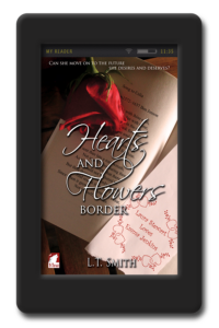Cover of the lesbian romance Hearts and Flowers Border by LT Smith