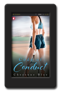 Cover of the lesbian sports romance Code of Conduct by Cheyenne Blue