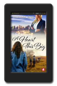 Cover of the opposites-attract lesbian romance A Heart This Big by Cheyenne Blue